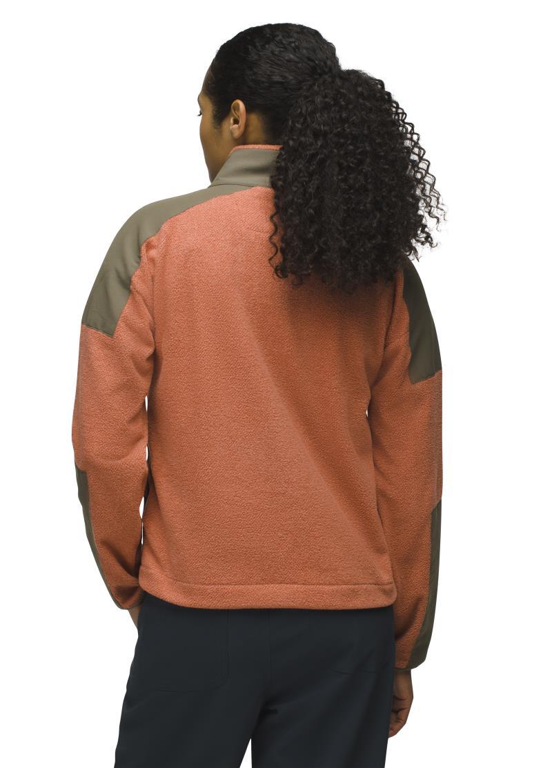 prAna Peak Snap Up Fleece - Womens - Terracotta / Slate Green 3