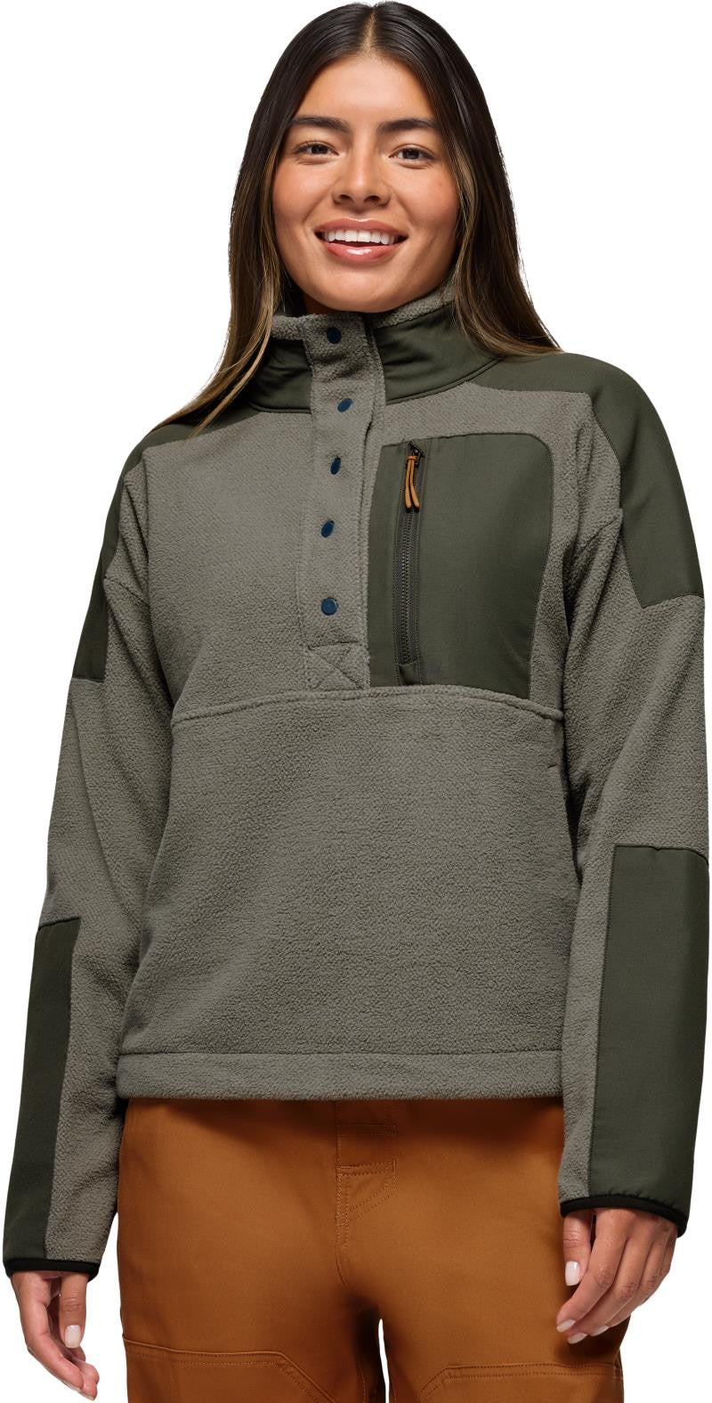 prAna Peak Snap Up Fleece - Womens - thyme / spruce 1