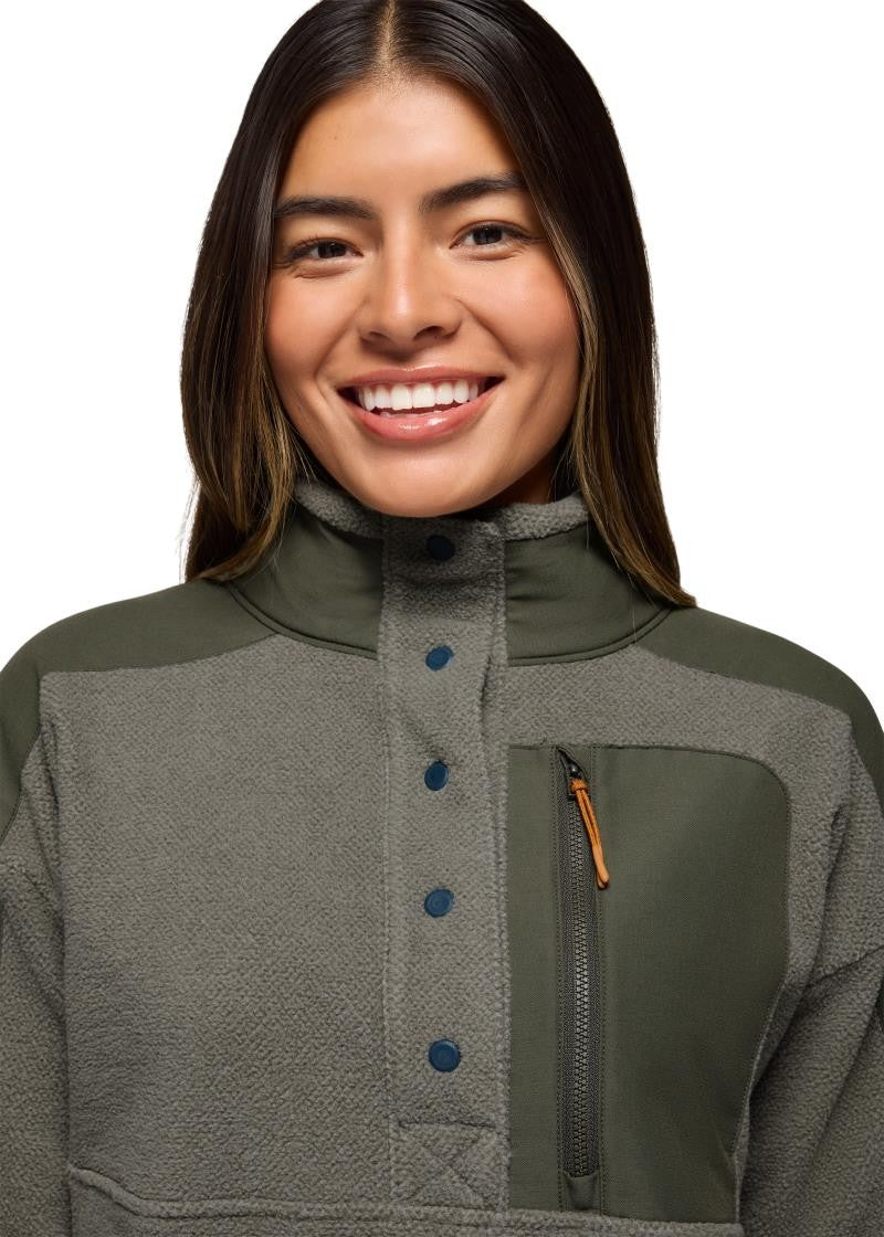 prAna Peak Snap Up Fleece - Womens - thyme / spruce 1