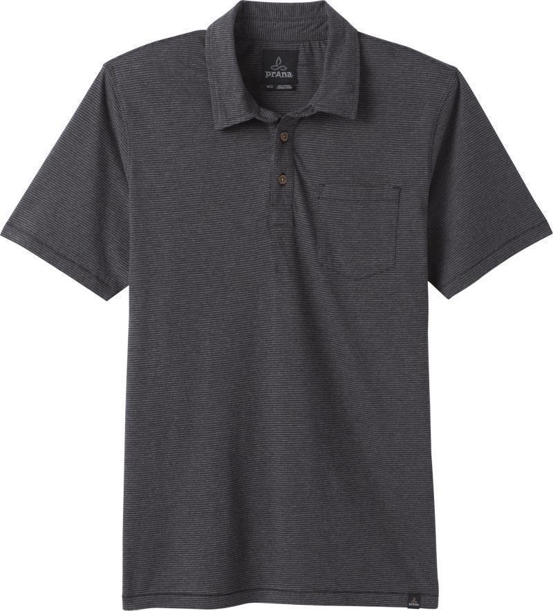 prAna Polo - Tall - Mens - Black Stripe 1