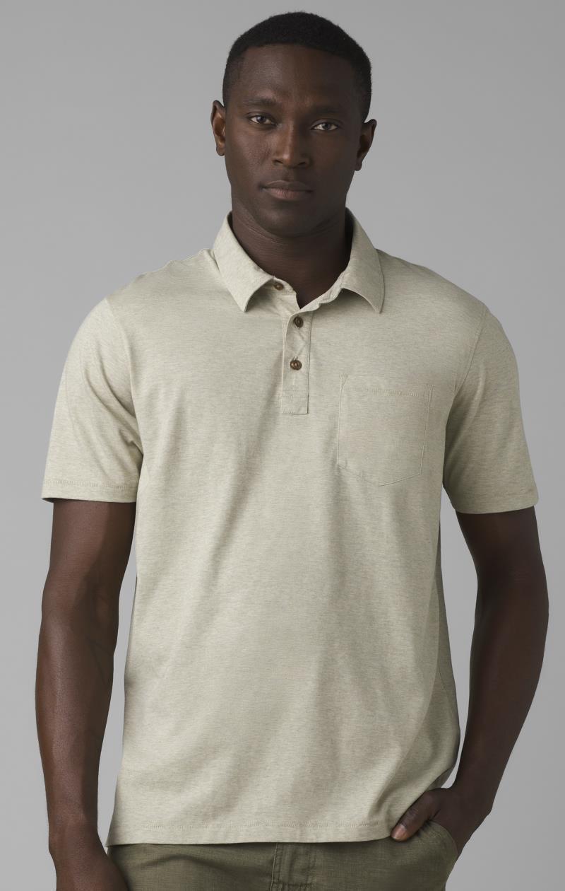 prAna Polo - Tall - Mens - Coastal Sage Heather 2