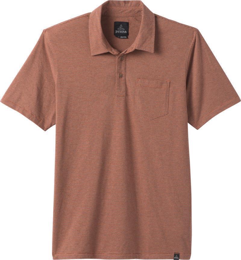 prAna Polo - Tall - Mens - Russet Stripe 1