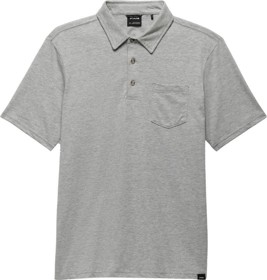 prAna SS Polo - Mens - heather grey 1