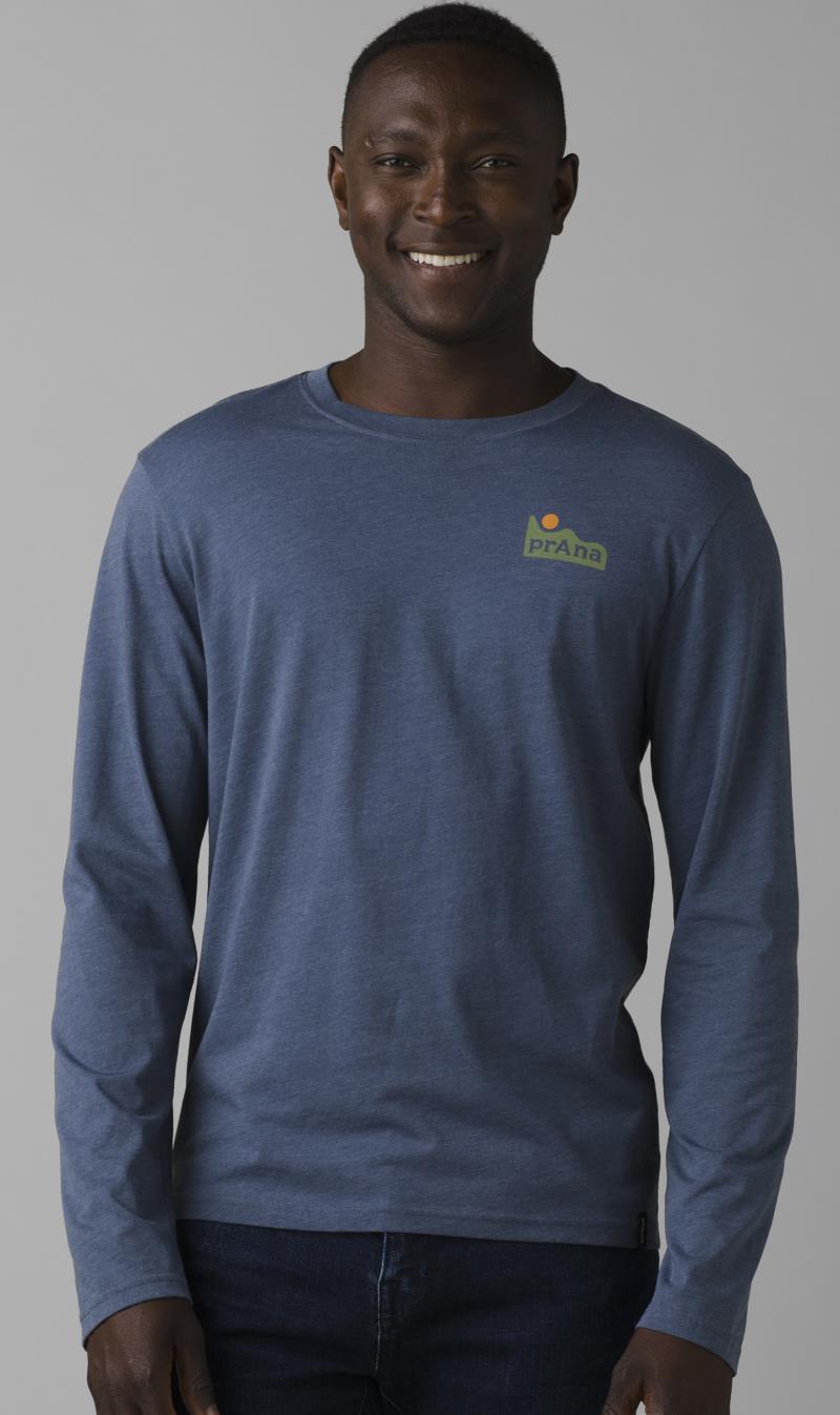 prAna Tides LS Tee - Standard - Mens - denim heather 1