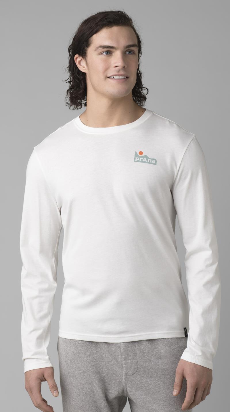 prAna Tides LS Tee - Standard - Mens - white 1