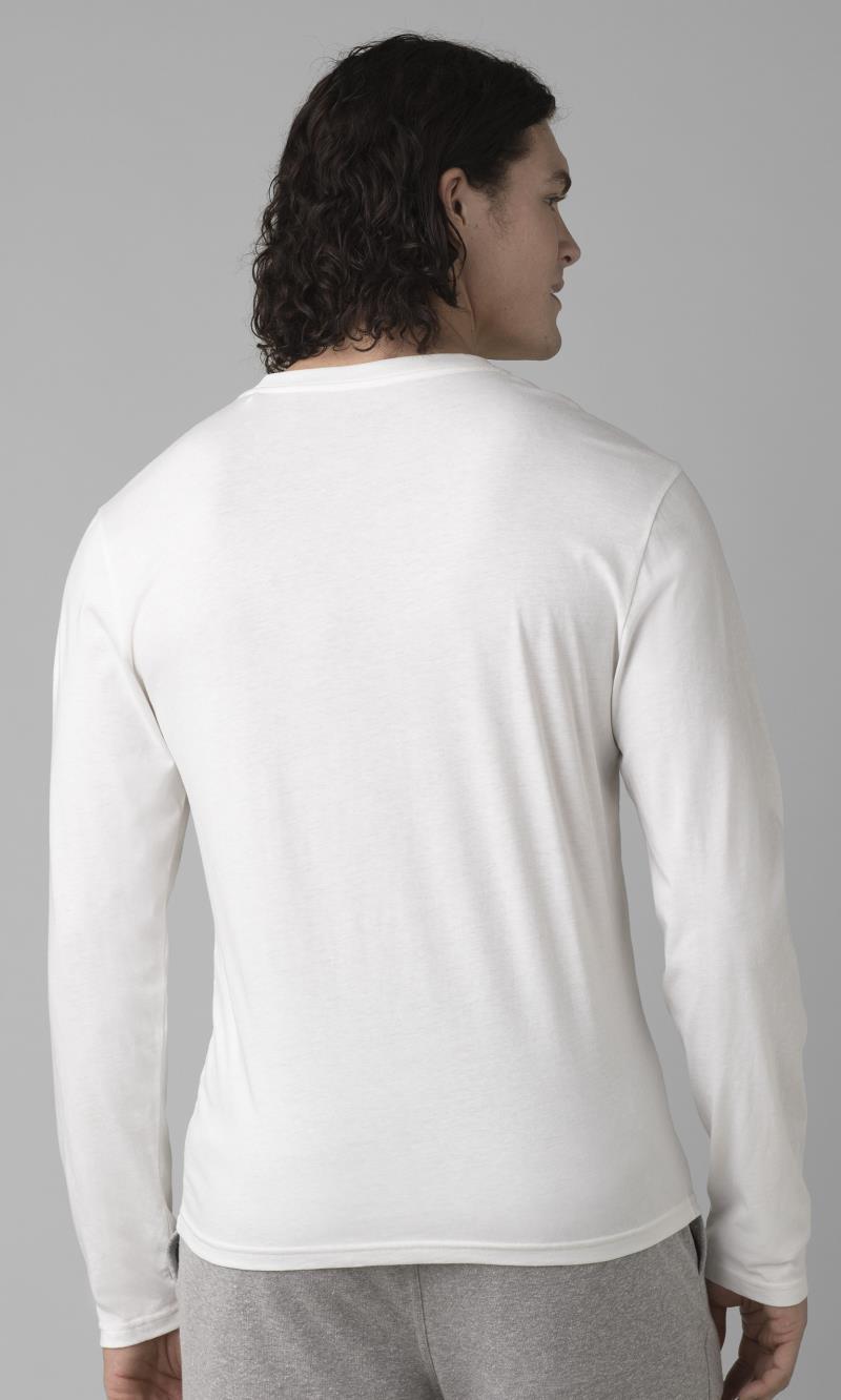 prAna Tides LS Tee - Standard - Mens - white 1