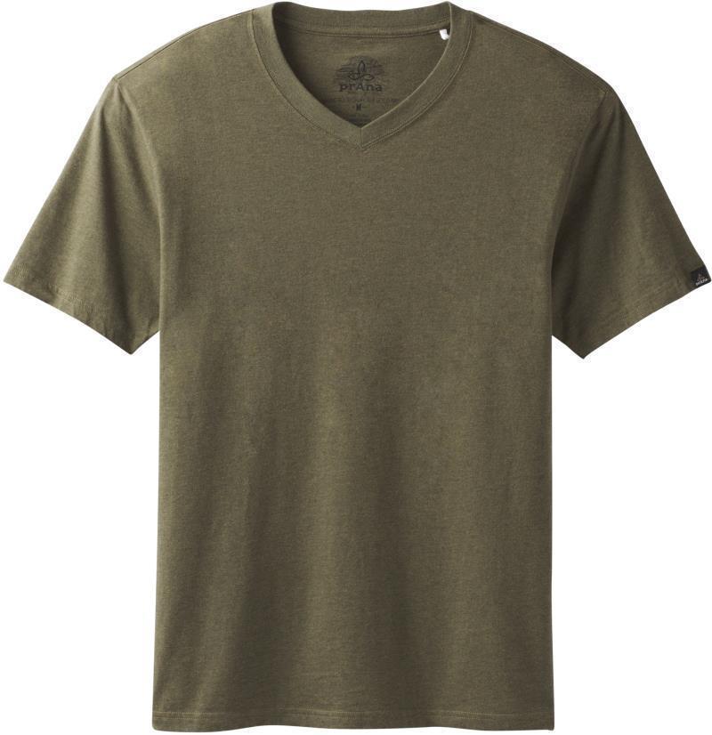 prAna V-Neck SS T-Shirt - Standard - Mens - Cargo Green Heather 1