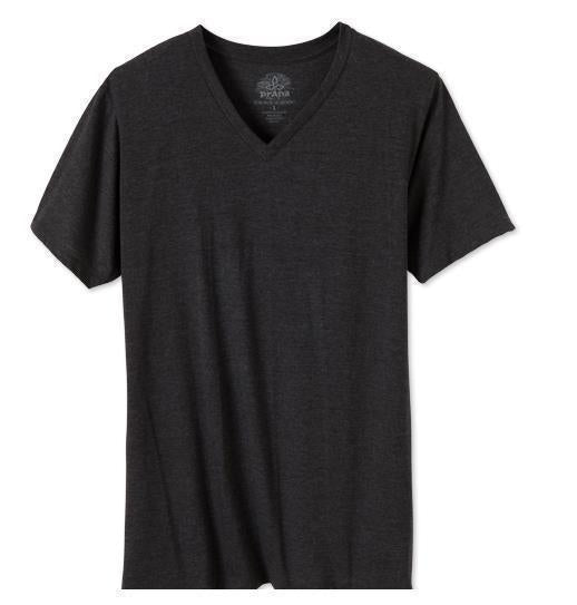 prAna V-Neck SS T-Shirt - Standard - Mens - Charcoal 1