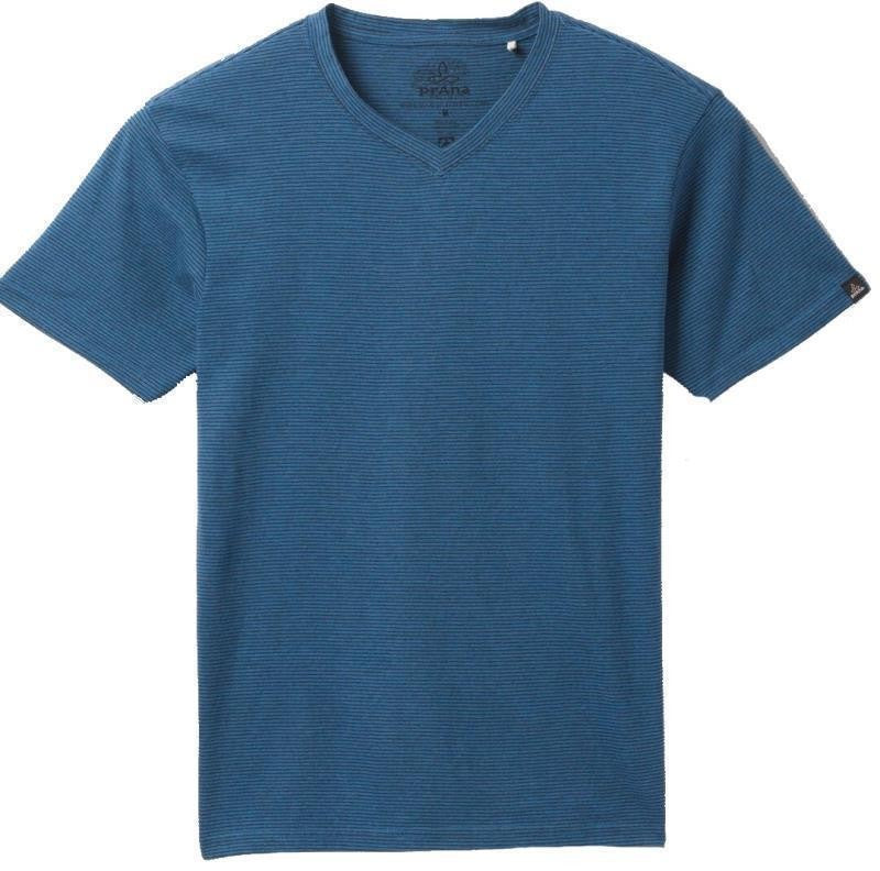 prAna V-Neck SS T-Shirt - Standard - Mens - admiral heather stripe 1