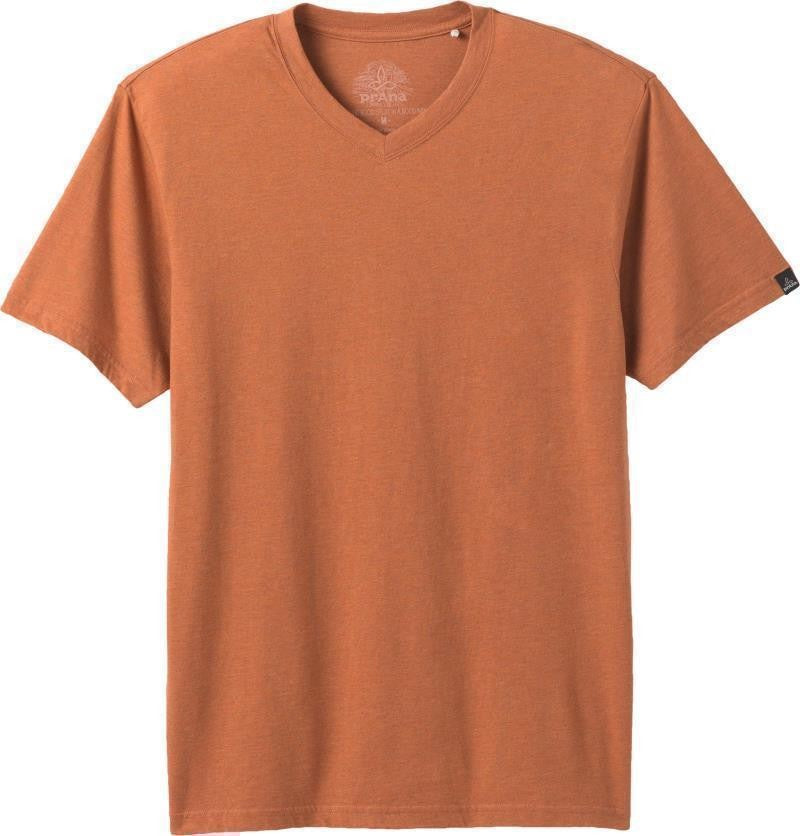 prAna V-Neck SS T-Shirt - Standard - Mens - russet heather 1