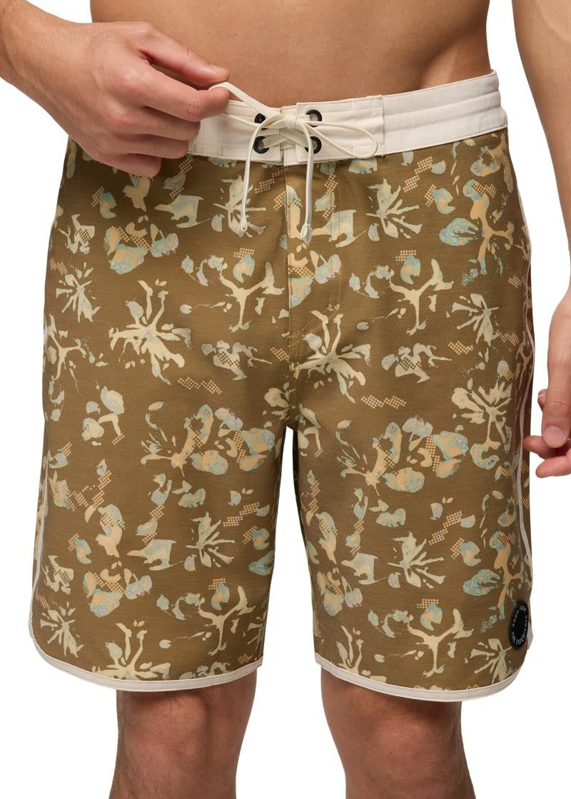 prAna Vintage BoardShorts, 6" Inseam - Mens - retro olive digibloom 1