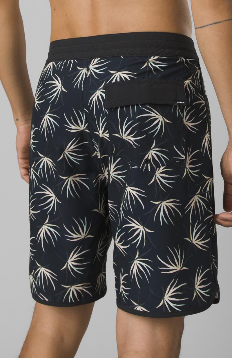 prAna Vintage Boardshorts, 6" Inseam - Mens - Black Bloom 3