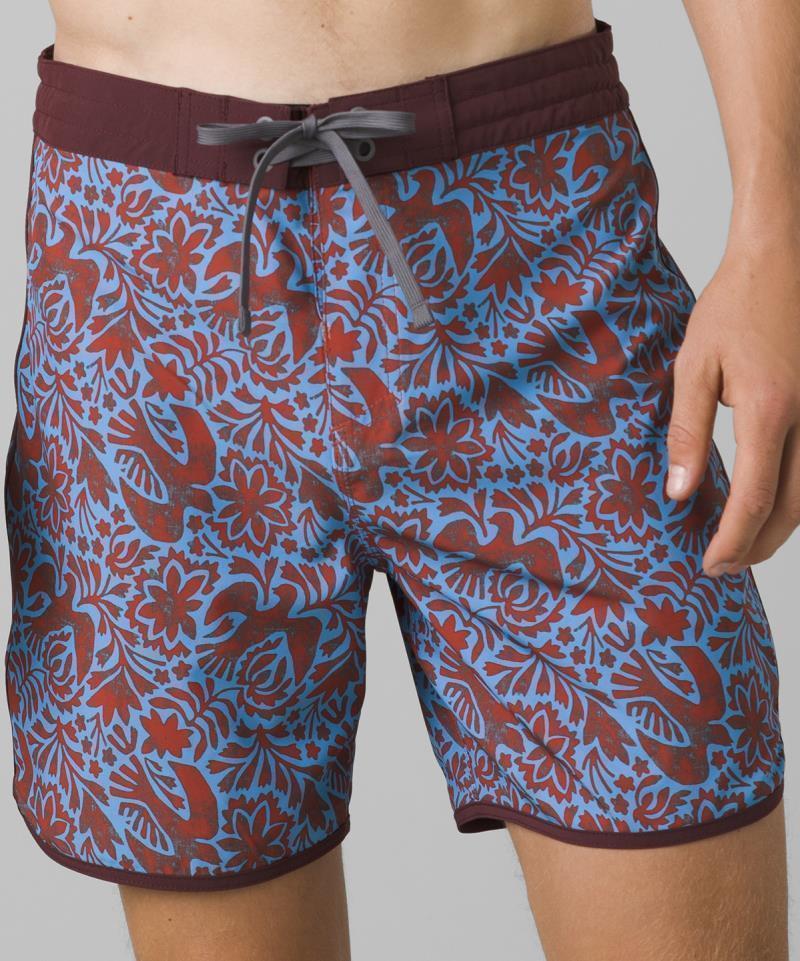 prAna Vintage Boardshorts, 6" Inseam - Mens - Rust Flora Fauna 2
