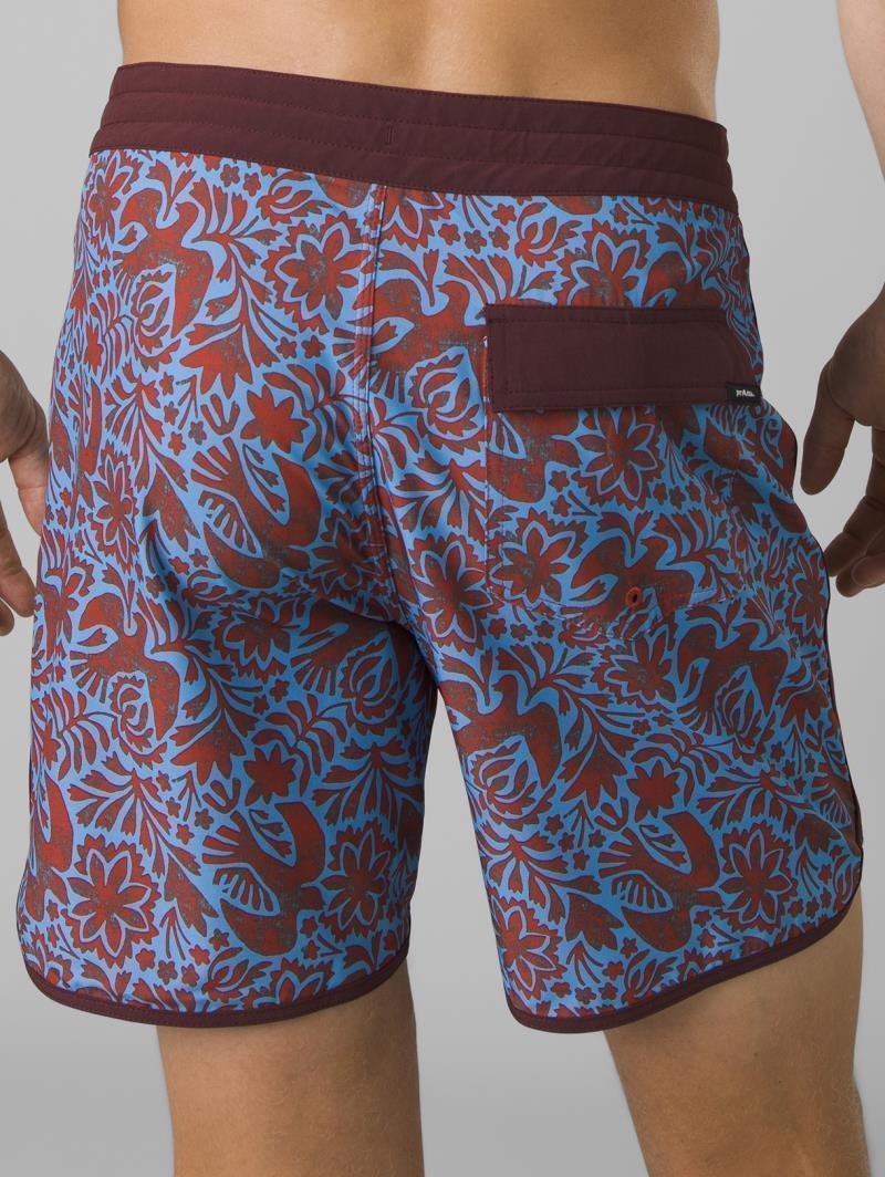 prAna Vintage Boardshorts, 6" Inseam - Mens - Rust Flora Fauna 4