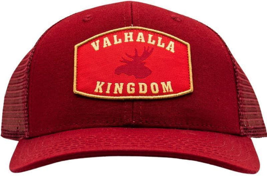 VPO Mesh Trucker Hat - Large and Wide Moose Patch - Dark Red 1
