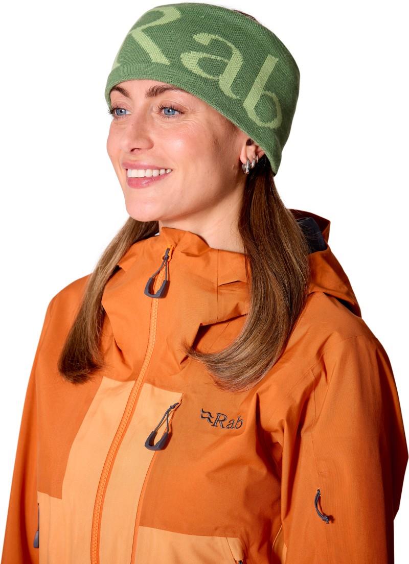 Rab Knitted Logo Headband - dark fig green / fig green 1