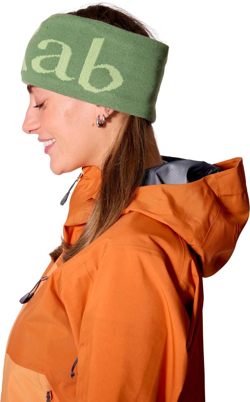 Rab Knitted Logo Headband - dark fig green / fig green 1
