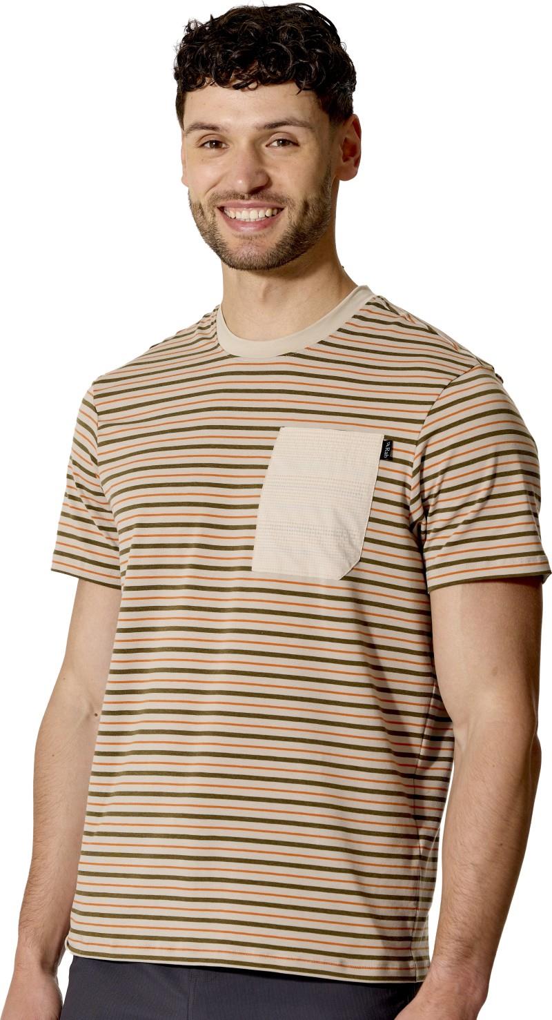 Rivelin Stripe Pocket Tee - Mens - pebble stripe 1