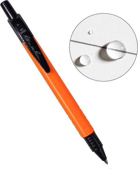 All Weather Durable Pen - Black Ink - Orange 1