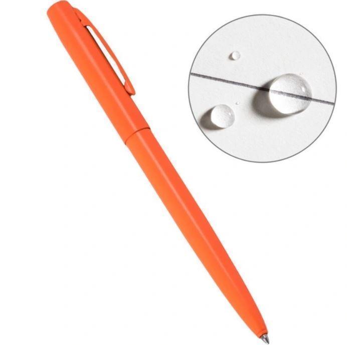All Weather Metal Clicker Pen - Black Ink - Orange 1