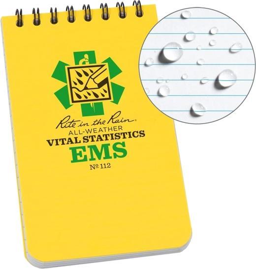 EMS Vital Stats Notebook - 3" x 5" - yellow 1