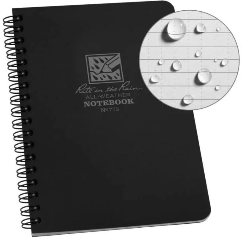 Side Spiral Notebook - 4.6" x 7", Universal - Black 1