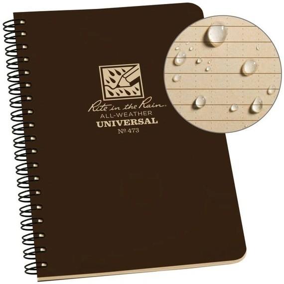 Side Spiral Notebook - 4.875 x 7 - Universal - brown 1
