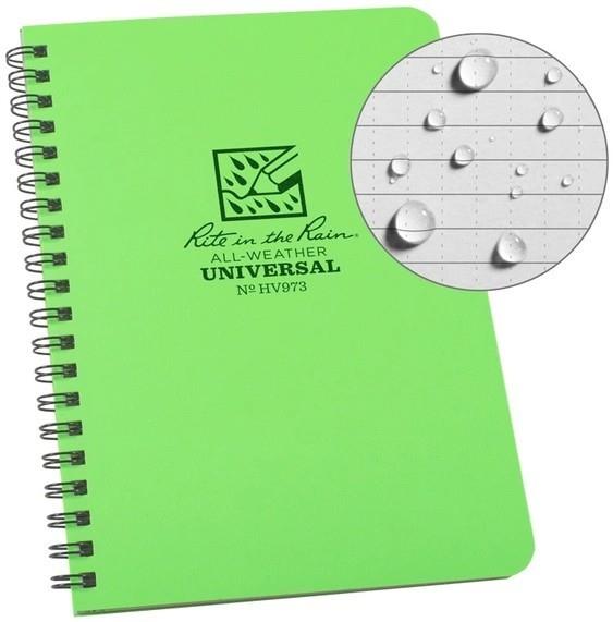 Side Spiral Notebook - 4.875 x 7 - Universal - hi-vis green 1