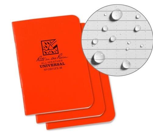 Stapled Mini Notebooks, 3.25" x 4.6" - 3 Pack - Orange 1