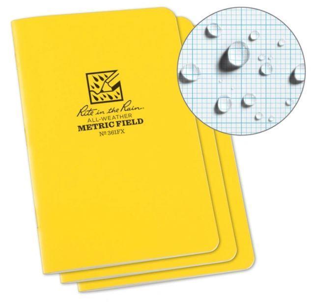 Stapled Notebook, 4.6" x 7" - Metric Field Pattern - 3 Pack - Yellow 1