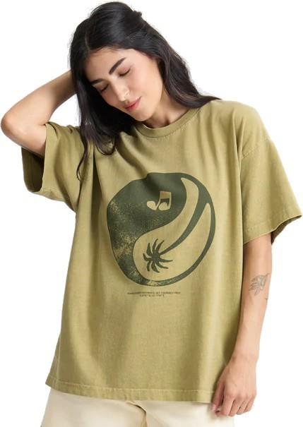 Balance Oversized Tee - Womens - dusty olive 1