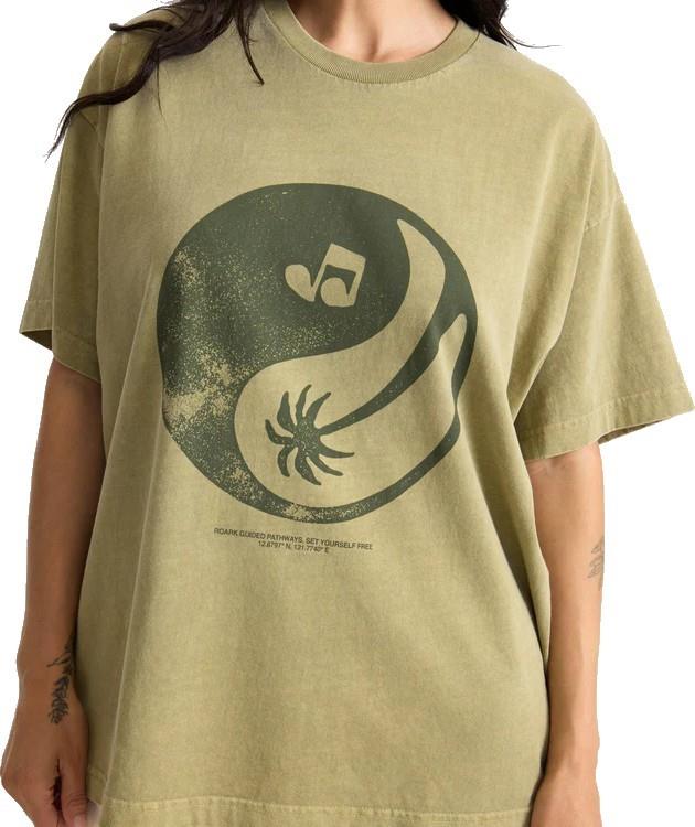 Balance Oversized Tee - Womens - dusty olive 1