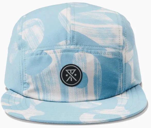 Batik Camper 5 Panel Hat - aqua blue 1
