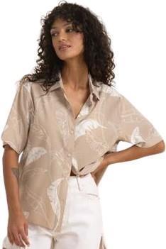 Bless Up Stretch Shirt - Womens - Stone 1