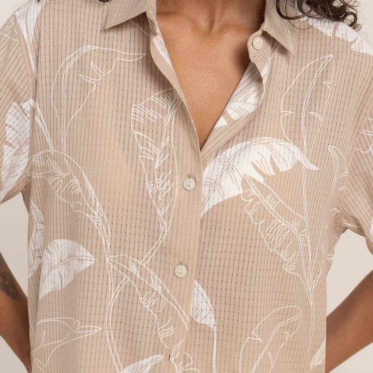 Bless Up Stretch Shirt - Womens - Stone 6