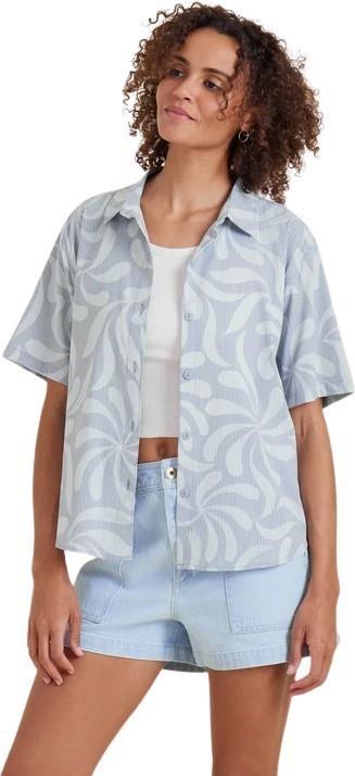 Bless Up Stretch Shirt - Womens - dusty sky 1