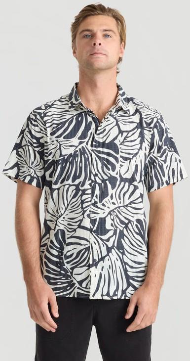 Bless Up Woven Shirt - Mens - black monstera 1