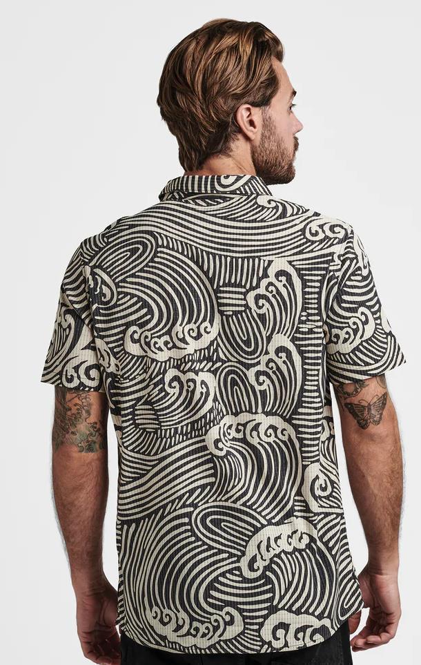 Bless Up Woven Shirt - Mens - black wave 1