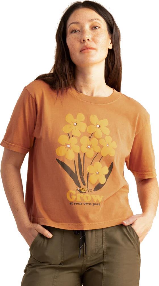 Bloom Boxy Crop Tee - Womens - marigold 1