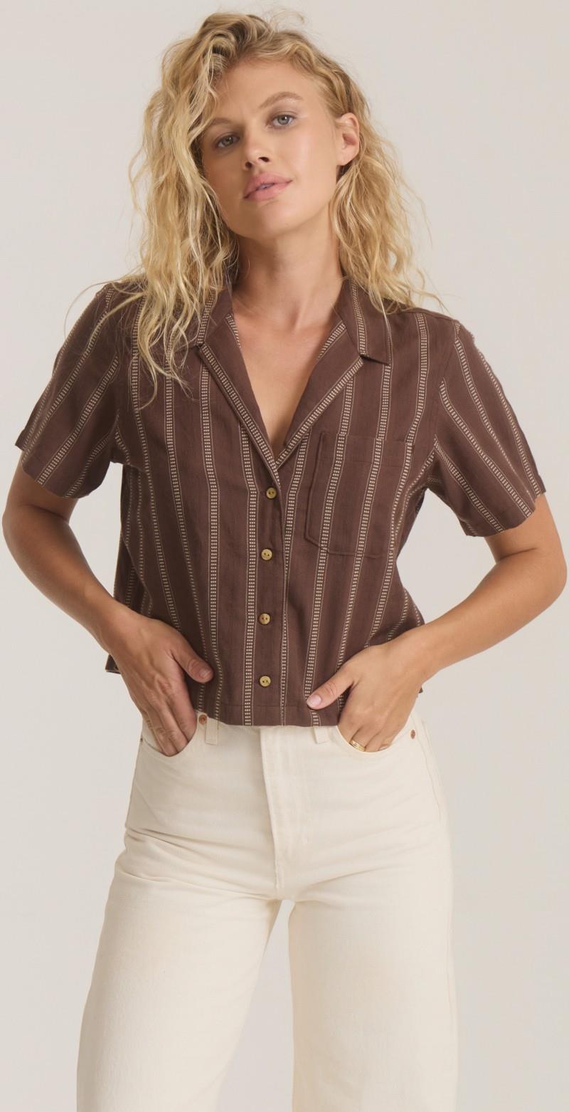 Crosswinds Camp Woven SS - Womens - coco bean 1