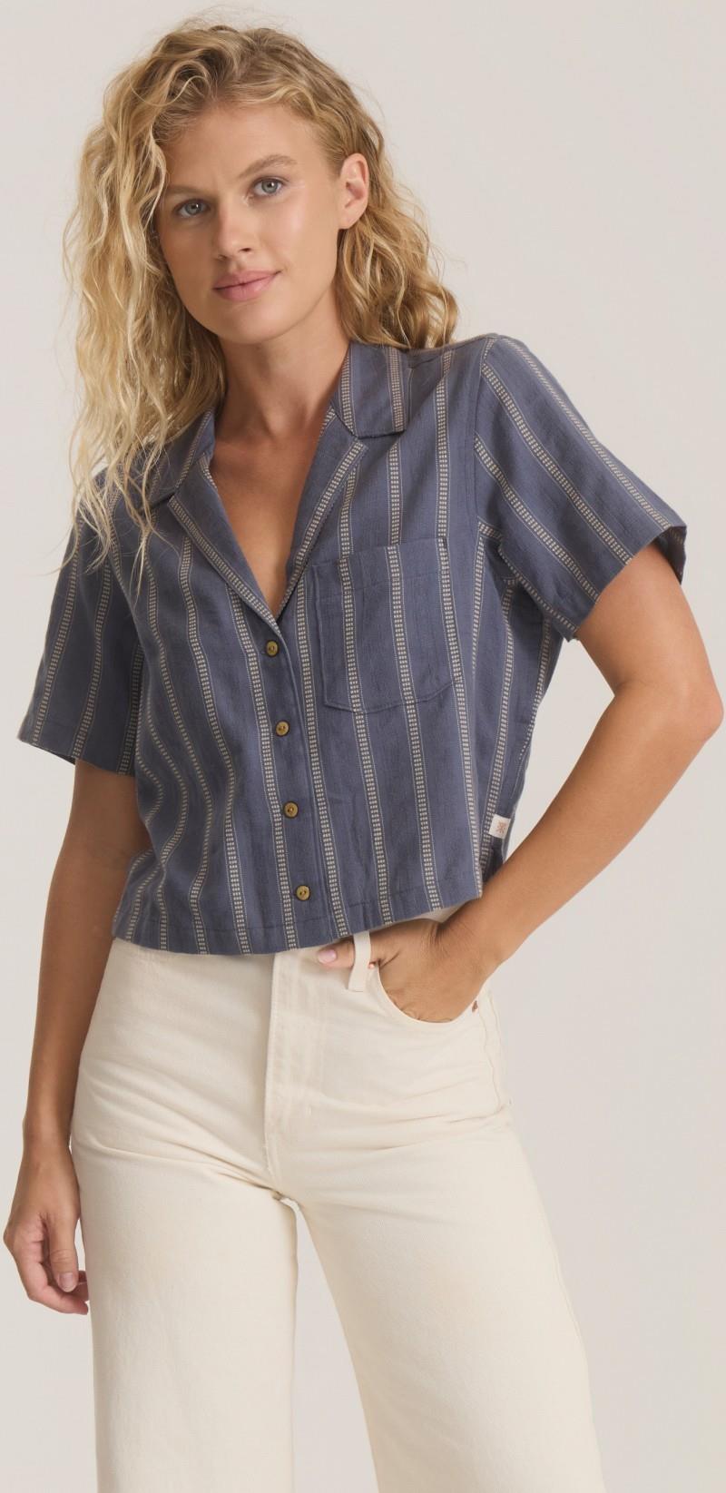 Crosswinds Camp Woven SS - Womens - neptune 1