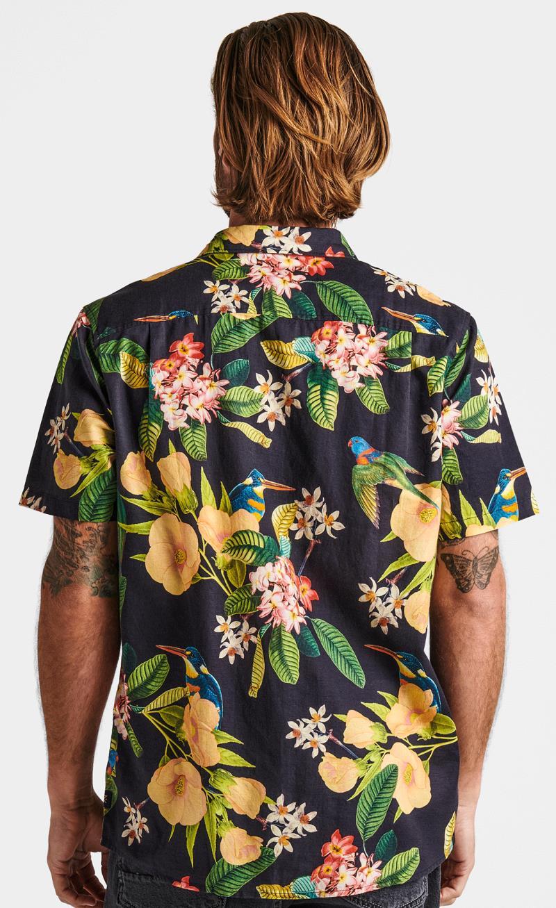 Journey Manu Floral Woven SS - Mens - Black 4