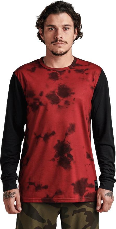 Mathis Tie Dye LS Knit - Mens - midnight red 1