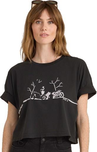 Night Ride Cropped Boxy - Womens - faded black 1