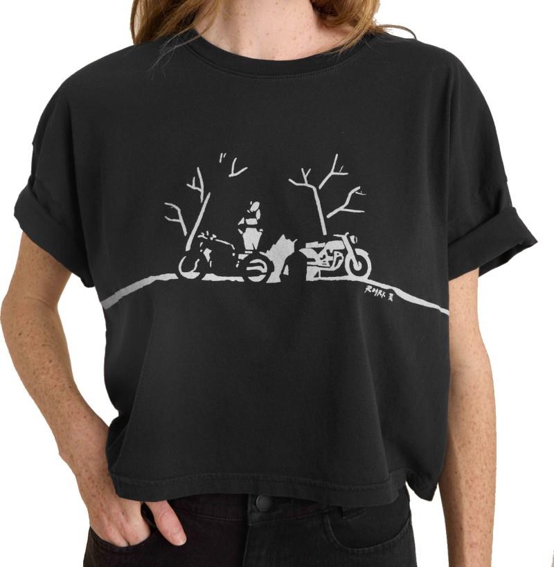 Night Ride Cropped Boxy - Womens - faded black 1