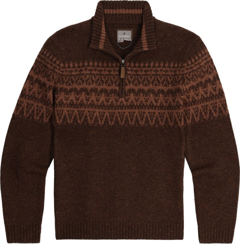 Arch Rock 1/4 Zip - Mens - seal brown heather shasta print 1