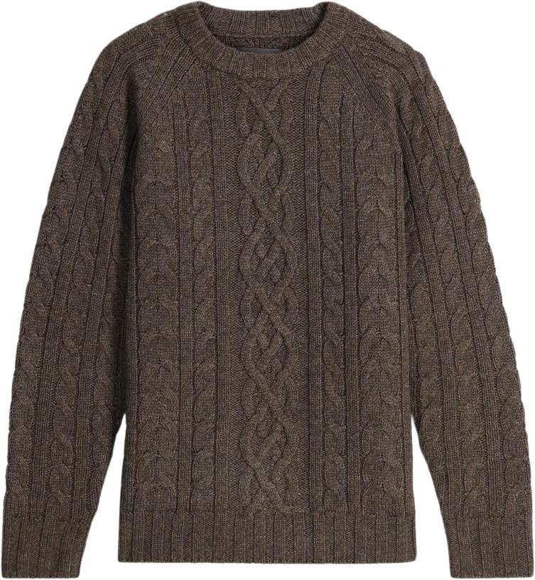Baylands Fisherman Sweater - Mens - Black Olive Heather 1