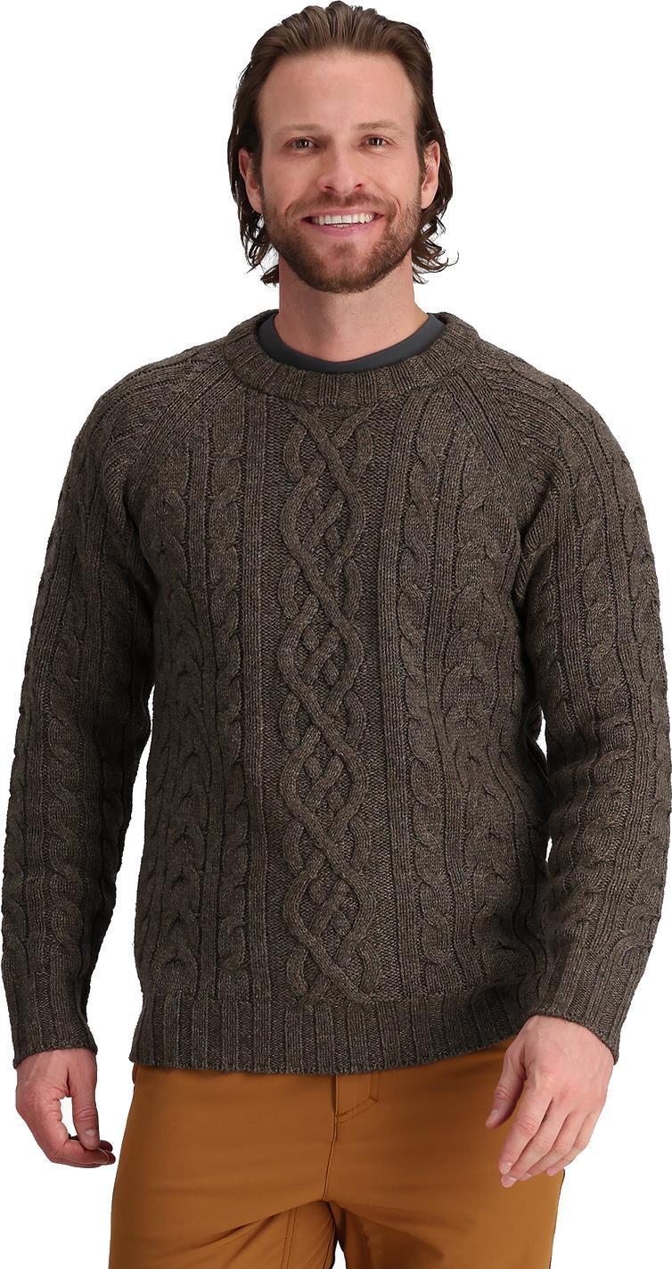 Baylands Fisherman Sweater - Mens - Black Olive Heather 2