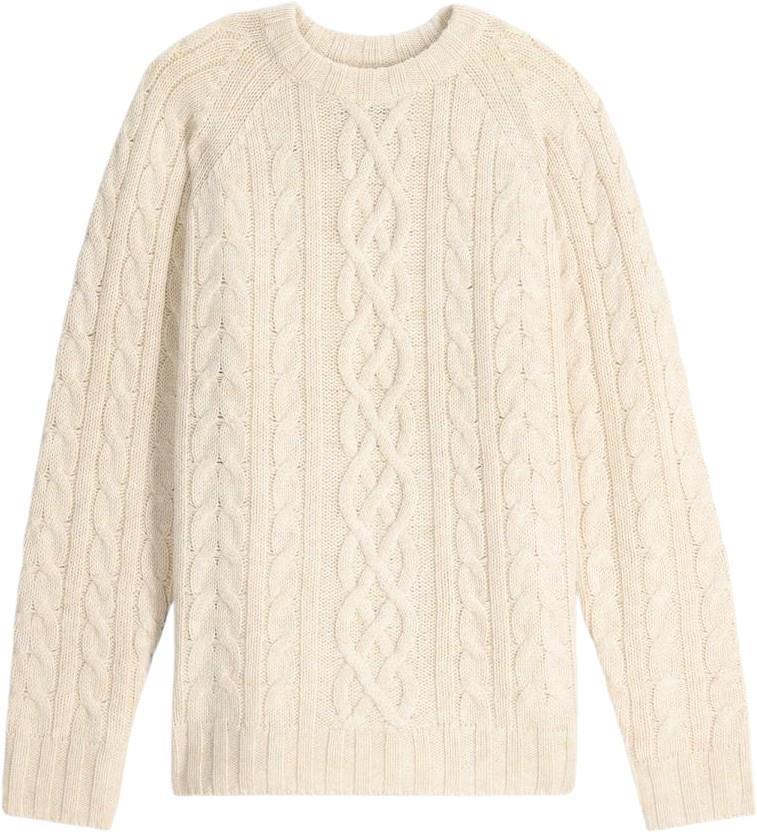 Baylands Fisherman Sweater - Mens - Ivory Heather 1