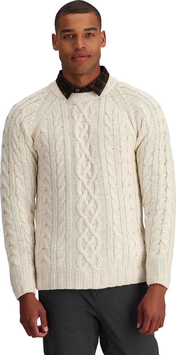 Baylands Fisherman Sweater - Mens - Ivory Heather 2